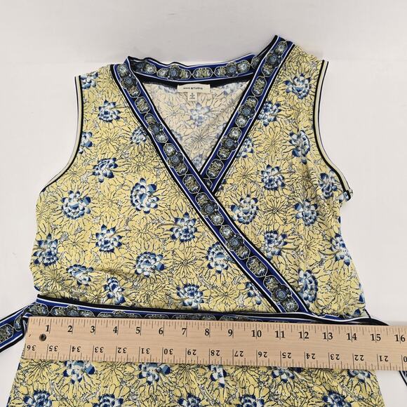 Max Studio Women Yellow Floral Casual Wrap Dress S 4 Way Stretch Sleeveless - Picture 7 of 8